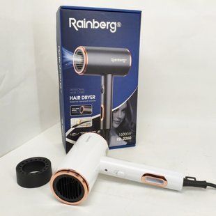 Фен стайлер Rainberg RB-2260 для волосся 3 швидкості 3 режими температури іонізація 1500Вт White ws74789 фото