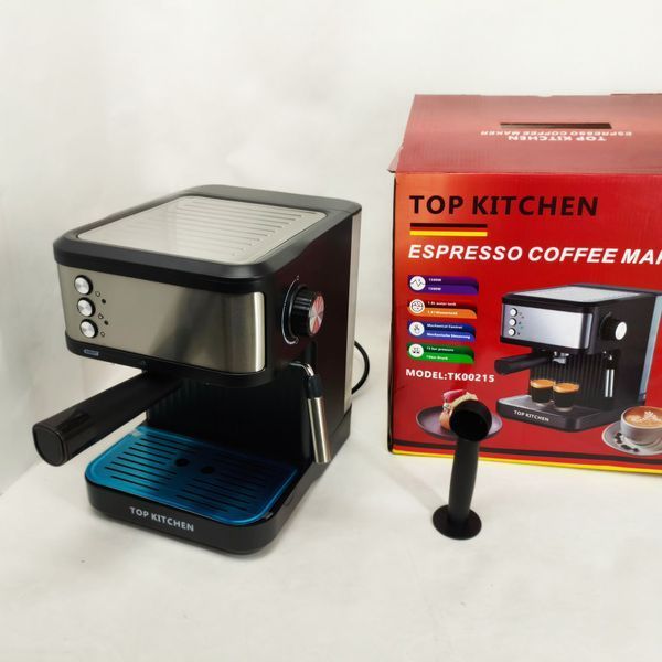 Кавоварка Еспресо Top Kitchen TK00215 ріжкова 1500Вт 1,8л 1-3 чашки еспресо 15 Бар ws86582 фото