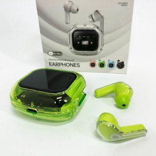 Бездротові вакуумні навушники TWS з дисплеєм LED, вологозахист IPx4 Bluetooth 5.4 з кейсом. Колір: зелений ws73645-1 фото