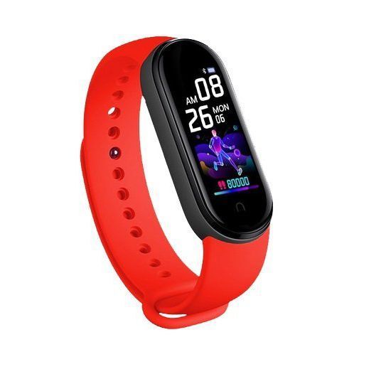 Фітнес браслет Smart Watch M5 Band Classic Black смарт годинник-трекер. Колір червоний ws57288-2 фото