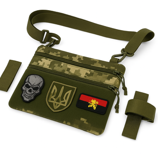 Сумка-кобура піксель камуфляж, тактична чоловіча наплічна сумка з тканини кордури AOR -1 ws55928 фото
