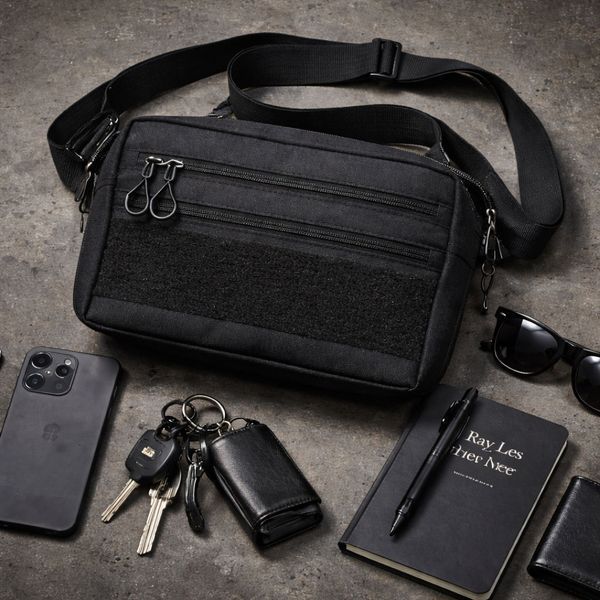 Тактична сумка для патчів Cordura 600D &mdash; 5 кишень, месенджер чорний з тканини ws66814 фото