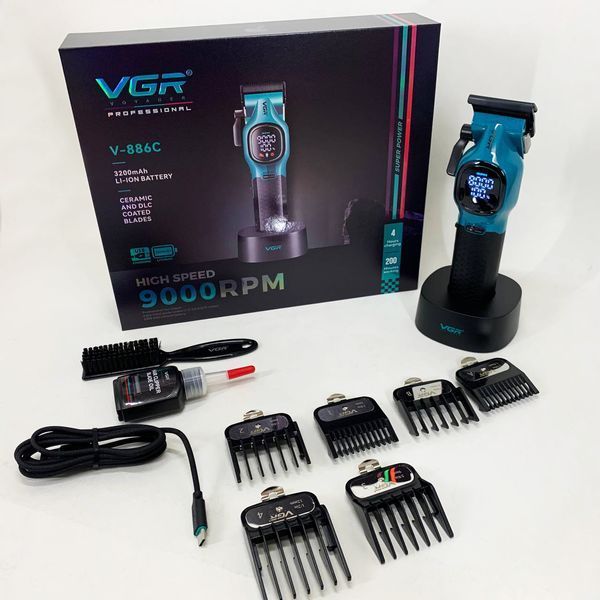 Машинка для стрижки акумуляторна VGR V-886C BLUE ws24474 фото