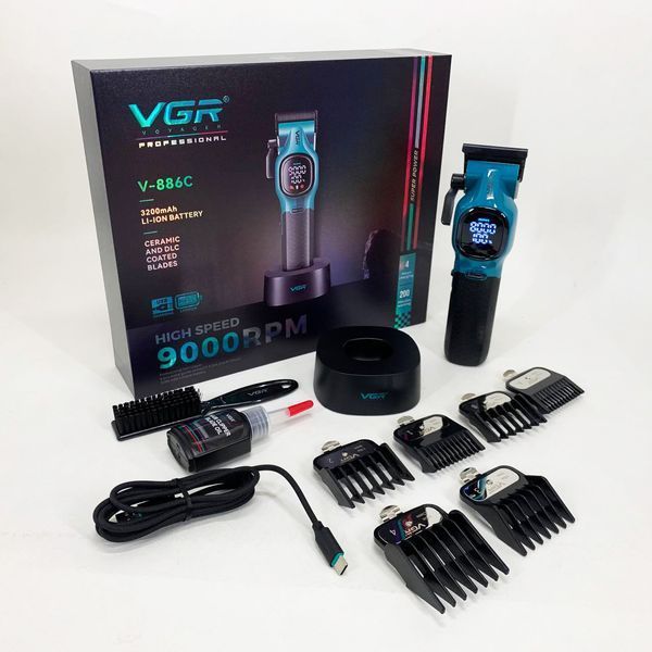 Машинка для стрижки акумуляторна VGR V-886C BLUE ws24474 фото