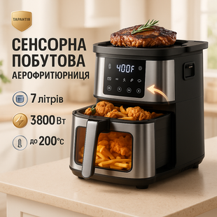 Аерогриль Domotec MS-3225 3800Вт 7л багатофункціональний з регулюванням температури ws23719 фото