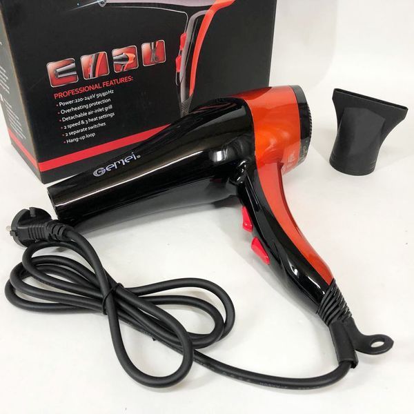 Фен GEMEI GM-1766 2600Вт, фен для голови, жіночий фен для волосся, фен сушка Orange ws88447 фото