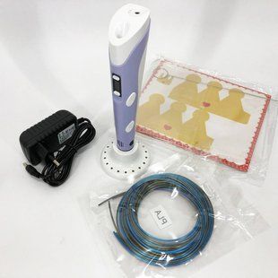 3D ручка Smart 3D Pen 2 c LCD дисплеєм, Ручка для об'ємного малювання, Дитяча 3д ручка. Колір: фіолетовий ws78385-2 фото