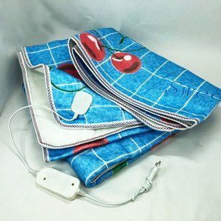 Електропростирадло електричне простирадло з підігрівом Electric Blanket 170х150см блакитна клітина ws57618 фото