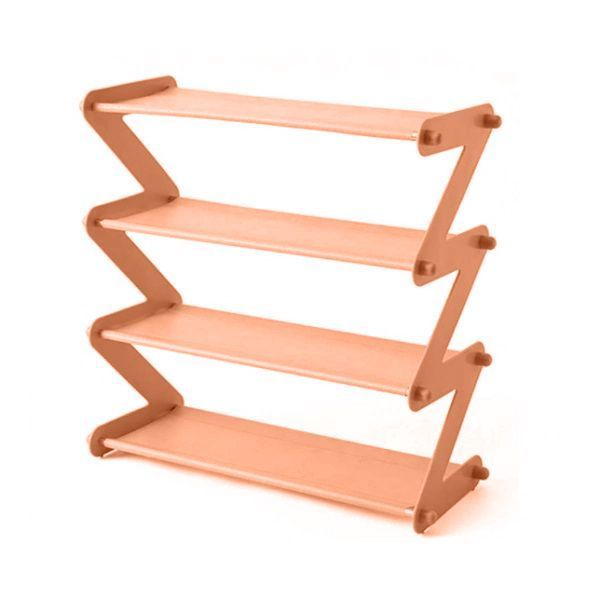 Полиця для взуття органайзер компактний стійка складана Shoe Rack YH 8802 4 полиці. Колір: помаранчевий ws32739-5 фото